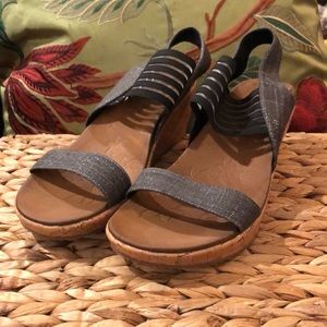 Skechers Strappy Luxe Foam Cork Wedge. Like New.